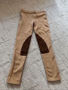 Janie and Jack Tan Leggings with Brown Knee Patches